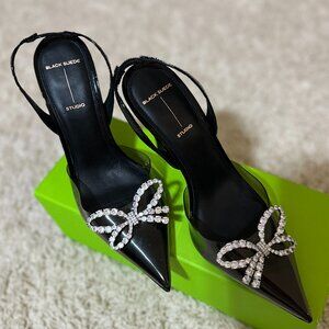 Black Suede Studio - Monroe Slingback Heels